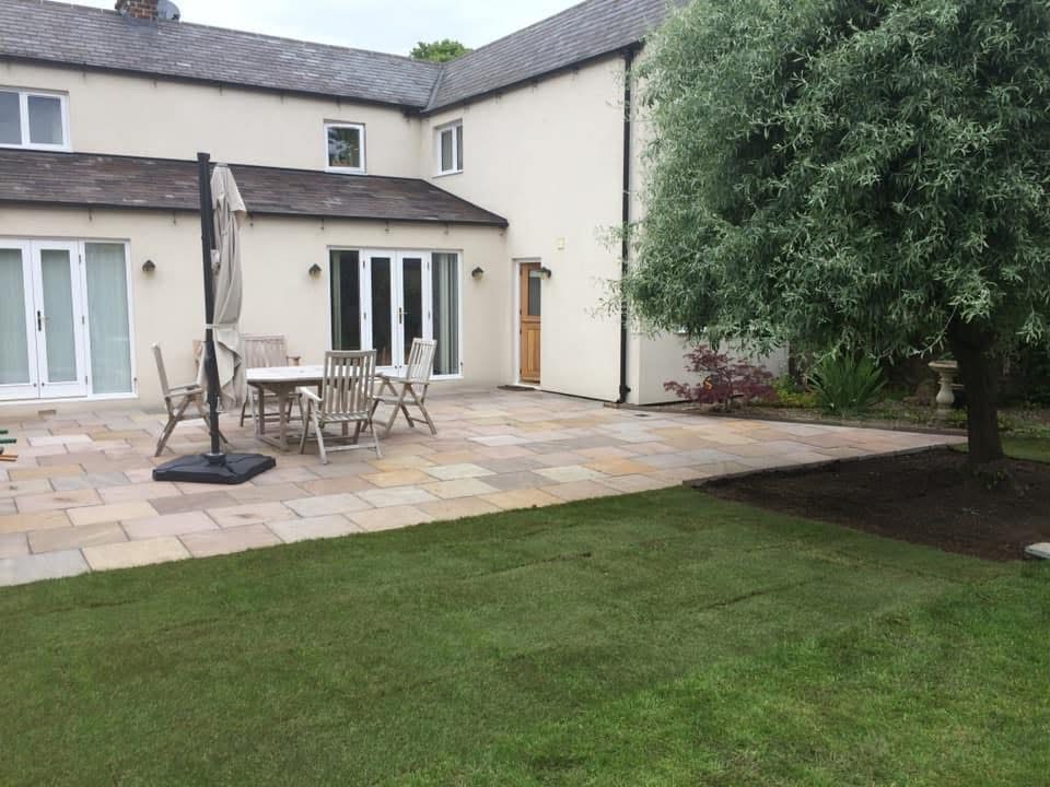 greenman landscaping stone patio and lawn
